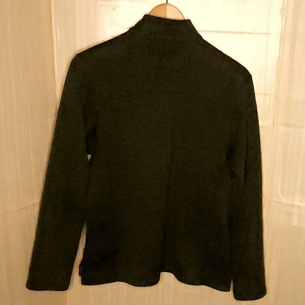 Woolrich Mens Green Quarter Zip Fleece Pullover Large